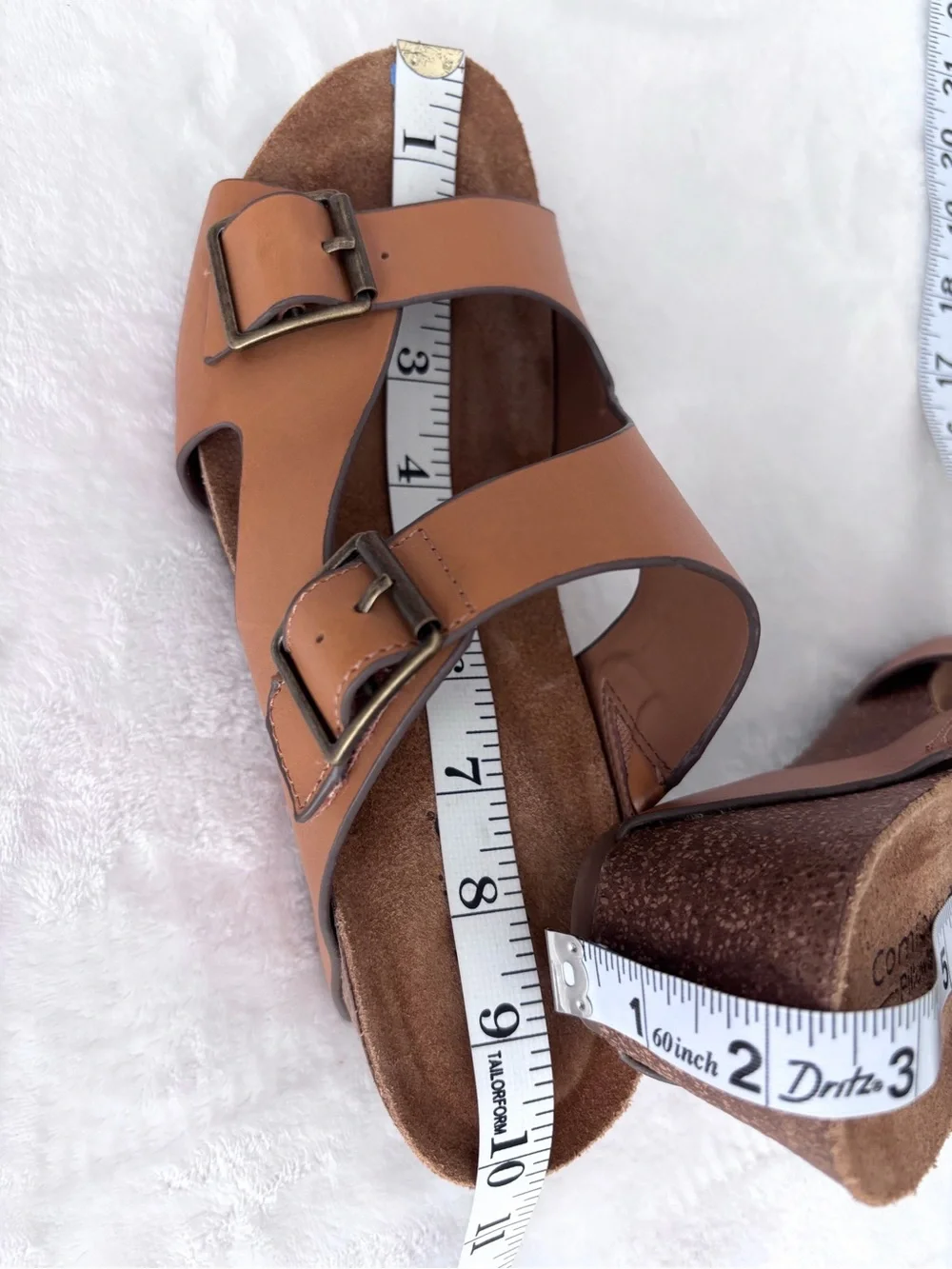 COMFORTIVA Emah Tan Leather Slide-On Wedge--EUC--9